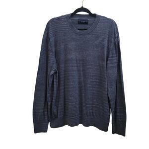 Lucky Brand Size XL Men’s Blue Micro-Stripe Crewneck Pullover Sweater Casual